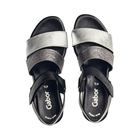 GABOR CROSSOVER VELCRO WEDGE SANDALS. - Picture 4 of 11